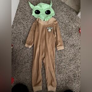 Star Wars Brown and Green Baby Yoda Fleece One-Piece Romper